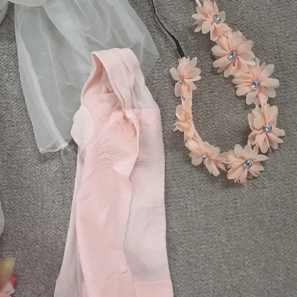 Munchkin costume Pretty in pink Curtain Call /leotard, size 6C/headpiece - Picture 3 of 8